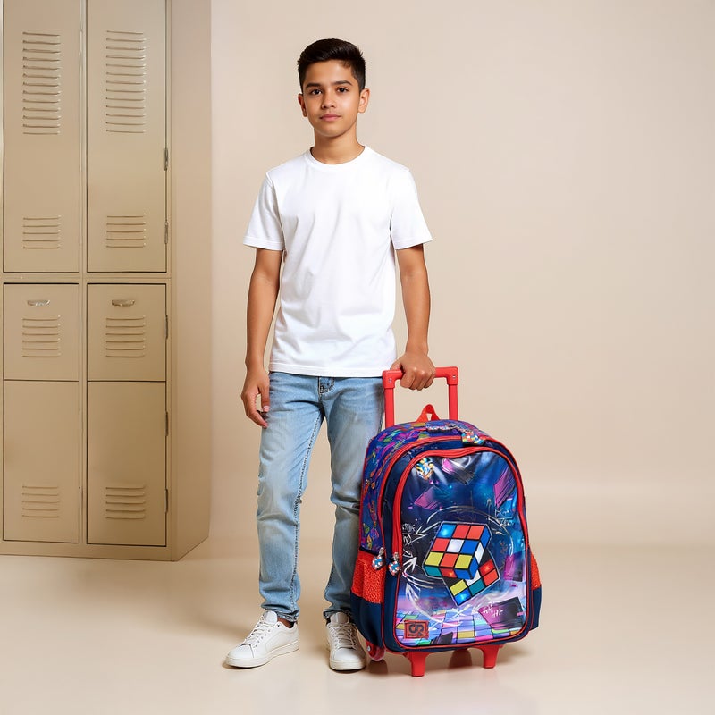sami_studio 17 Inch Trolley-Cube-Collection-2 Cmprt With Zip- (Polyester ) Multicolor \ 33X13.5X44.5 - Image 2